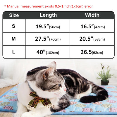 Summer Cooling Mats Blanket Ice Pet Dog Bed Mats For Dogs Cats Sofa Portable Tour Camping Yoga Sleeping
