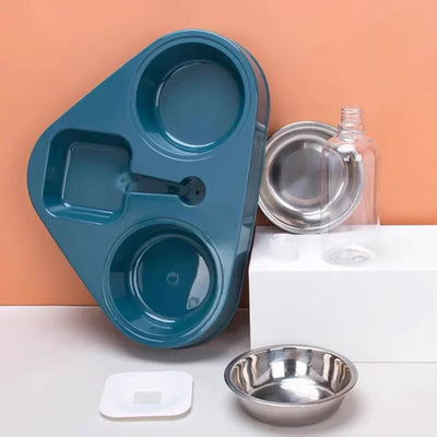 Pet Cat Bowl Automatic Dog Feeder 500ML Dog Water Bottle Cat Food Bowl Pet Stainless Steel Double Bowl 3 Bowls Cat