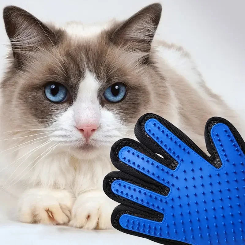 Pet Hair Remover Gloves Silicone Massage Bathing Cleaning Grooming Brush for Cat Dog Hair Sticking Removal