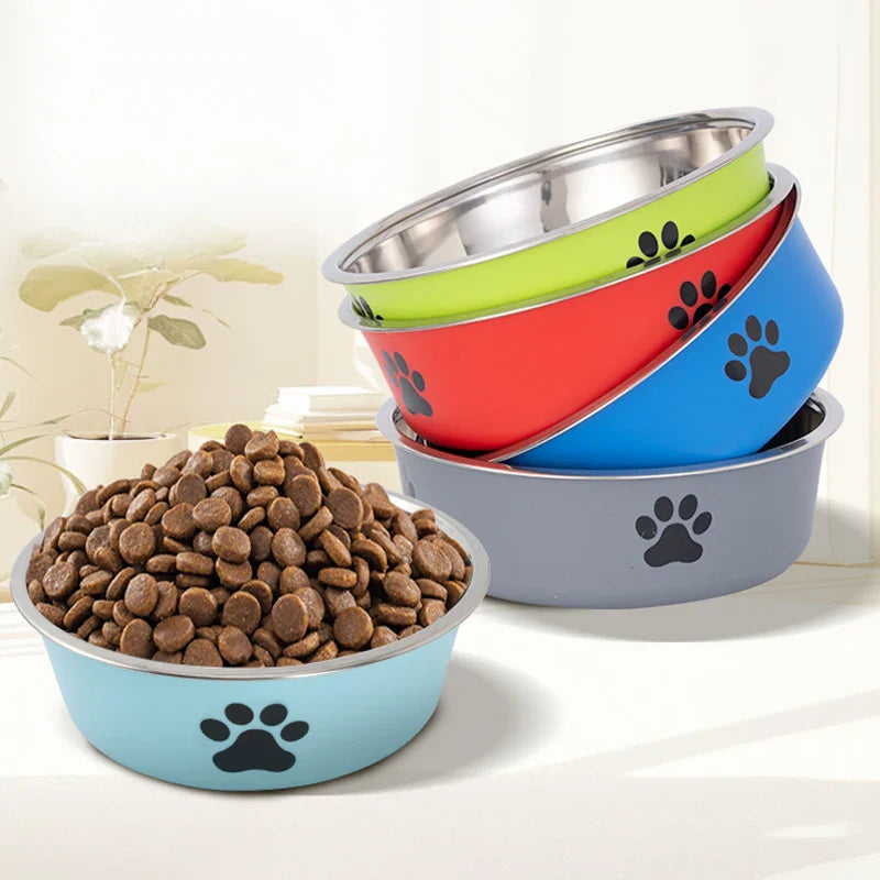 Dog Water Bowl with Non-Slip Rubber Base And Cats And Dogs Drinking Water Feeding Pet Bowl Stainless Steel