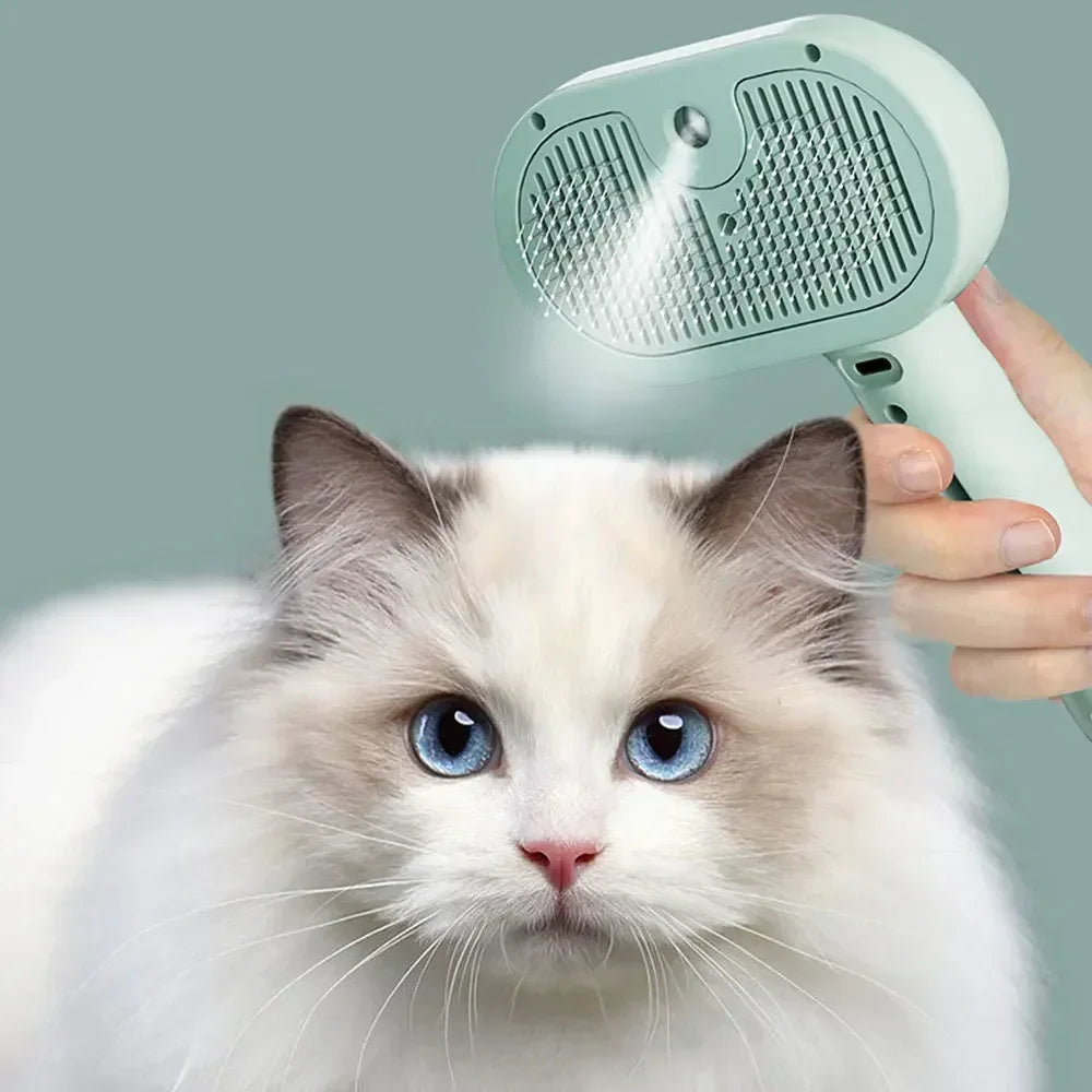 Upgraded Pet Spray Grooming Comb Steamy Floating Hair Removal Cleaning Steam Brush Styling for Dogs Cats