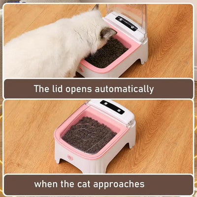 Automatic Cat Food Dispenser Timed Auto Cat Feeder Electric Food Dispenser Dry Feeding Pet Bowl For Small Dog