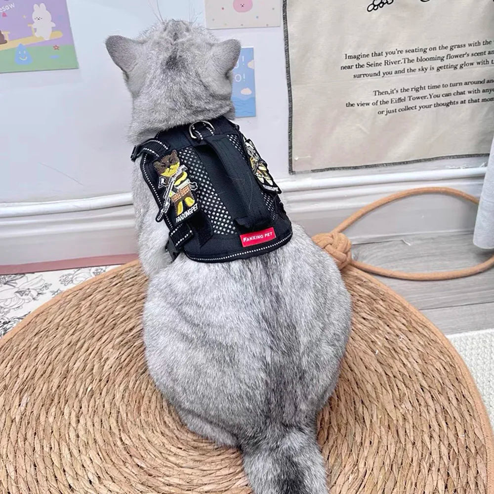 Handheld Cat Harness and Leash for Cats Gotas Reflective Pet Harnesses with Accessories mascotas Siamese