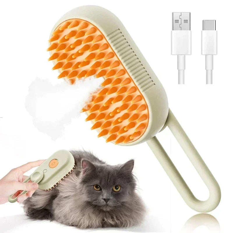 Upgraded Pet Spray Grooming Comb Steamy Floating Hair Removal Cleaning Steam Brush Styling for Dogs Cats