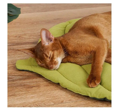 Cat Bed Mats Soft Cotton Leaf Shaped Kitten Cat Puppy Dog Bed Mat Sleep Blanket Home Pets Double Sided Pad