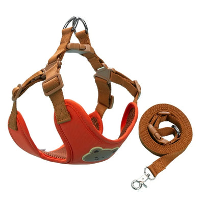 Creative Cute Pet Harness Leash Anti-Escape Adjustable Dog Collar Harness No Pull Cat Chest Strap Vest