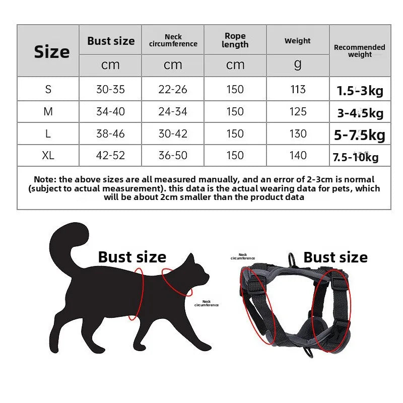 Cat Harness and Leash for Walking, Escape Proof Soft Adjustable Vest Harnesses for Cats, EasyControl