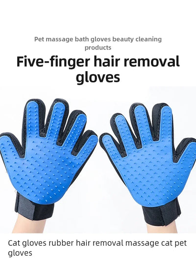 Pet Hair Remover Gloves Silicone Massage Bathing Cleaning Grooming Brush for Cat Dog Hair Sticking Removal