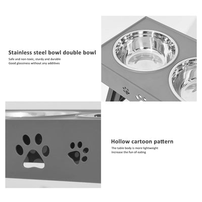 Stainless Steel Elevated Dog Bowl Non-Slip and No Spill Design Bowl Pet Supplies Suitable for Promote Healthy