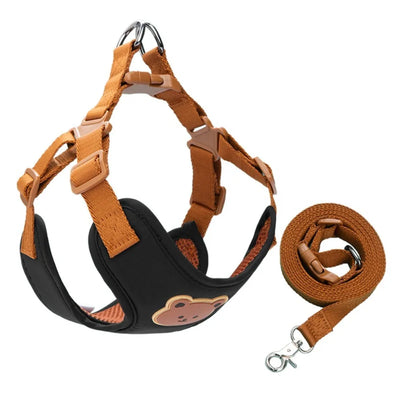 Creative Cute Pet Harness Leash Anti-Escape Adjustable Dog Collar Harness No Pull Cat Chest Strap Vest