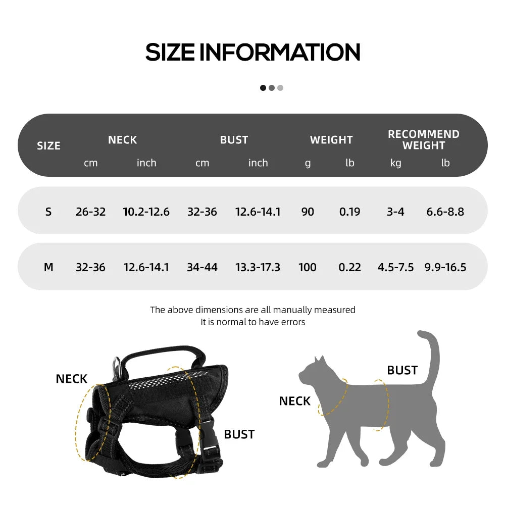 Handheld Cat Harness and Leash for Cats Gotas Reflective Pet Harnesses with Accessories mascotas Siamese