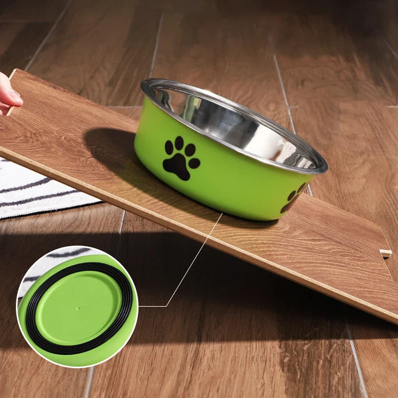 Dog Water Bowl with Non-Slip Rubber Base And Cats And Dogs Drinking Water Feeding Pet Bowl Stainless Steel