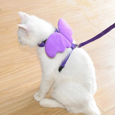 Angel Wings Pet Harness and Leash Set for Cats Puppy Rabbit Cute Cat Harnesses Kitten Accessories artículos para