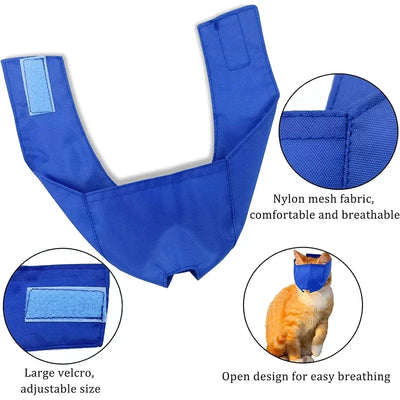 Cat Anti-Bite Muzzles Breathable Nylon Protective Hood Cats Bathing Grooming Anti-scratch Face Mask