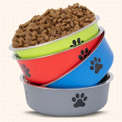 Dog Water Bowl with Non-Slip Rubber Base And Cats And Dogs Drinking Water Feeding Pet Bowl Stainless Steel