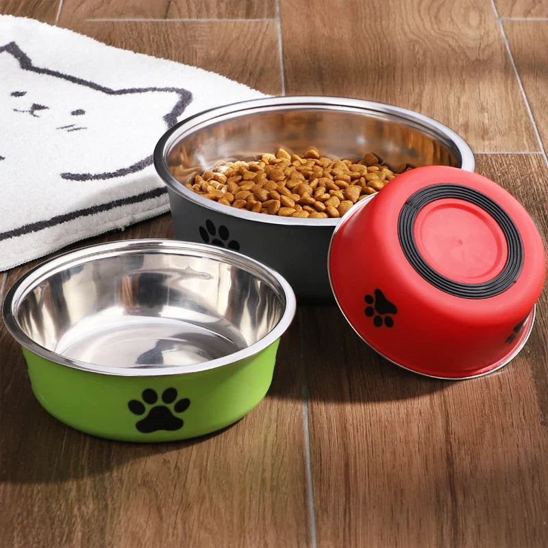 Dog Water Bowl with Non-Slip Rubber Base And Cats And Dogs Drinking Water Feeding Pet Bowl Stainless Steel