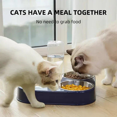 Pet Cat Bowl Automatic Dog Feeder 500ML Dog Water Bottle Cat Food Bowl Pet Stainless Steel Double Bowl 3 Bowls Cat
