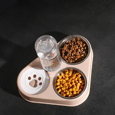 Pet Cat Bowl Automatic Dog Feeder 500ML Dog Water Bottle Cat Food Bowl Pet Stainless Steel Double Bowl 3 Bowls Cat