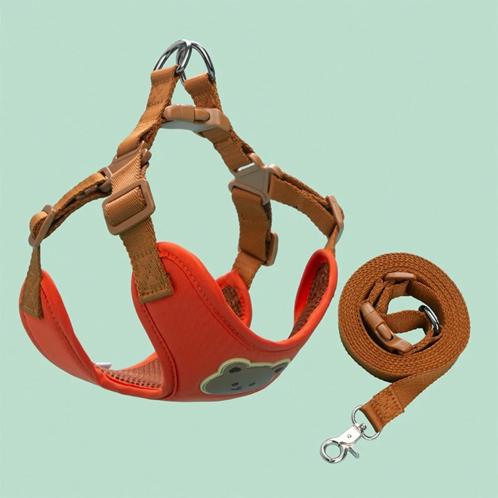Creative Cute Pet Harness Leash Anti-Escape Adjustable Dog Collar Harness No Pull Cat Chest Strap Vest
