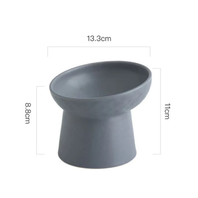 Cat Nordic Style Food Water Bowl Pet Animal Ceramic Eating Dishes High Foot Raised Puppy Cats Matte Bowls