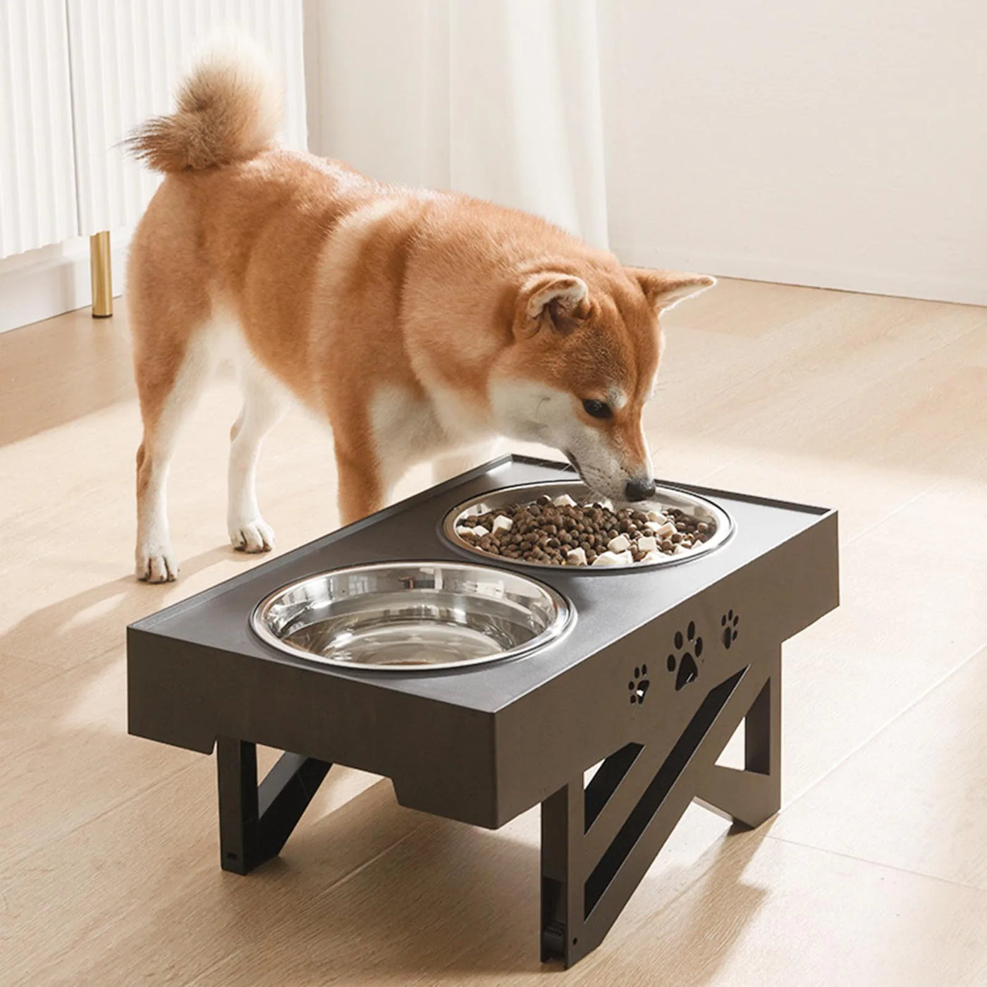 Stainless Steel Elevated Dog Bowl Non-Slip and No Spill Design Bowl Pet Supplies Suitable for Promote Healthy