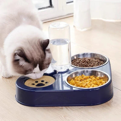 Pet Cat Bowl Automatic Dog Feeder 500ML Dog Water Bottle Cat Food Bowl Pet Stainless Steel Double Bowl 3 Bowls Cat