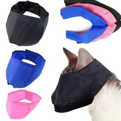 Cat Anti-Bite Muzzles Breathable Nylon Protective Hood Cats Bathing Grooming Anti-scratch Face Mask