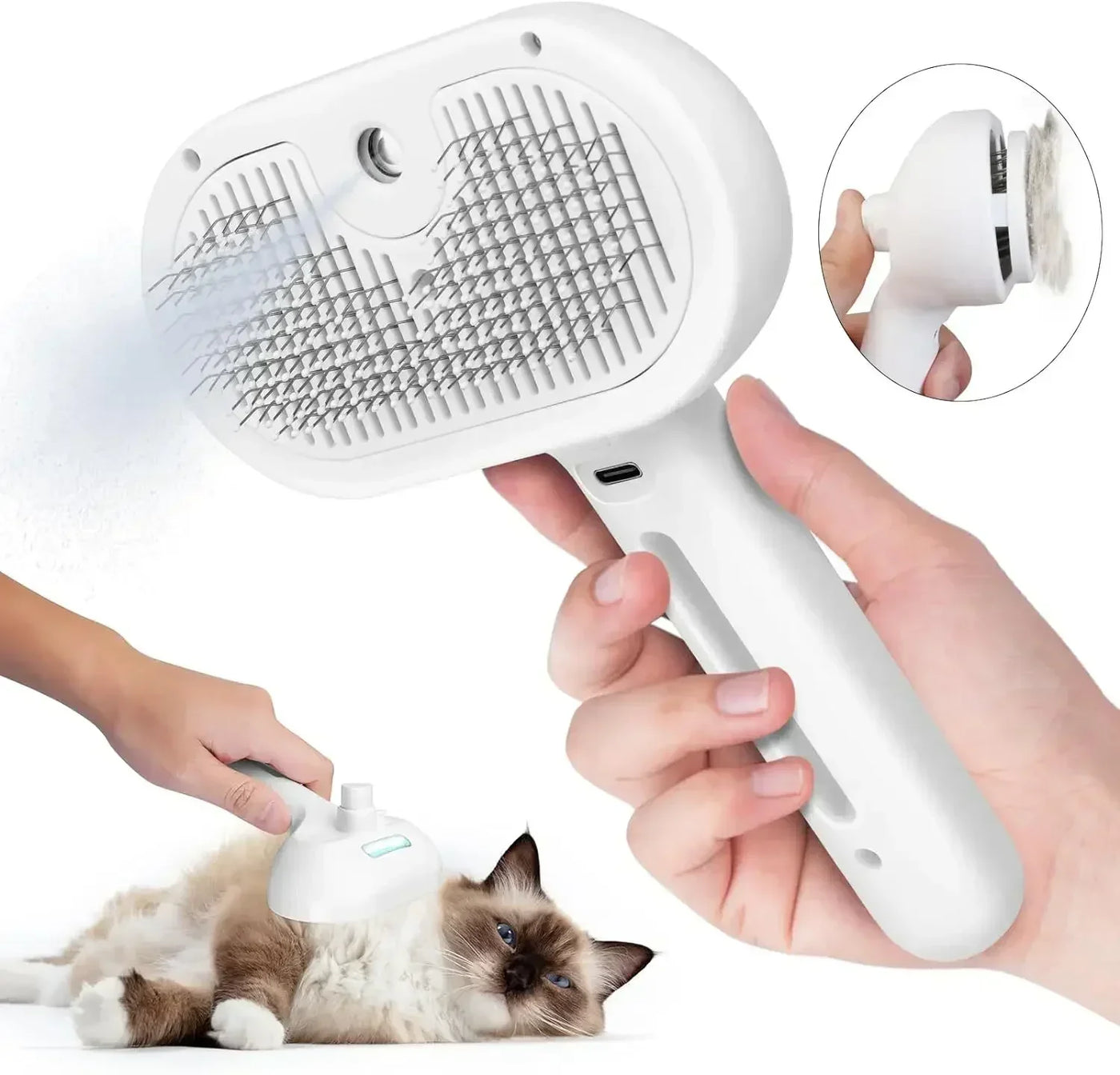 Upgraded Pet Spray Grooming Comb Steamy Floating Hair Removal Cleaning Steam Brush Styling for Dogs Cats