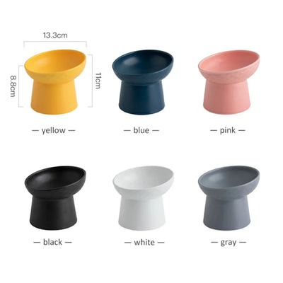 Cat Nordic Style Food Water Bowl Pet Animal Ceramic Eating Dishes High Foot Raised Puppy Cats Matte Bowls