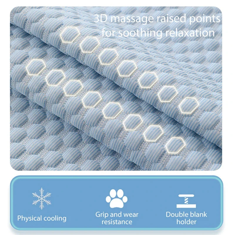Dog Cooling Mat Summer Pet Cold Bed Cat Sleeping Pad Cool Ice Silk Moisture-proof Mattress Cushion