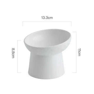 Cat Nordic Style Food Water Bowl Pet Animal Ceramic Eating Dishes High Foot Raised Puppy Cats Matte Bowls