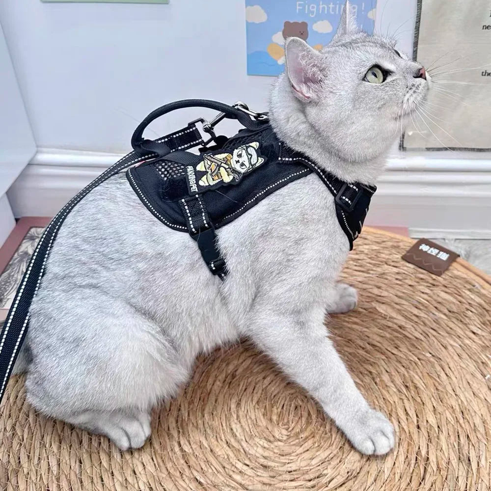 Handheld Cat Harness and Leash for Cats Gotas Reflective Pet Harnesses with Accessories mascotas Siamese