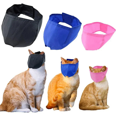 Cat Anti-Bite Muzzles Breathable Nylon Protective Hood Cats Bathing Grooming Anti-scratch Face Mask