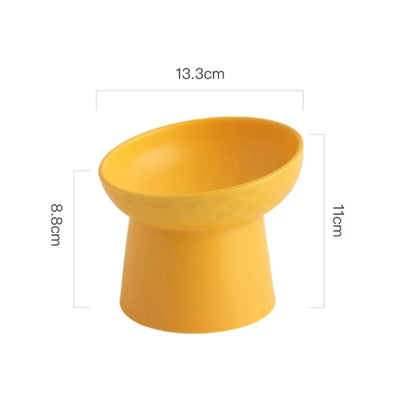 Cat Nordic Style Food Water Bowl Pet Animal Ceramic Eating Dishes High Foot Raised Puppy Cats Matte Bowls