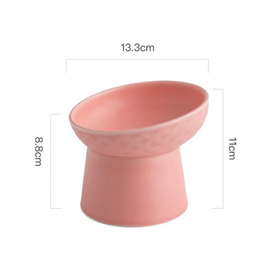 Cat Nordic Style Food Water Bowl Pet Animal Ceramic Eating Dishes High Foot Raised Puppy Cats Matte Bowls